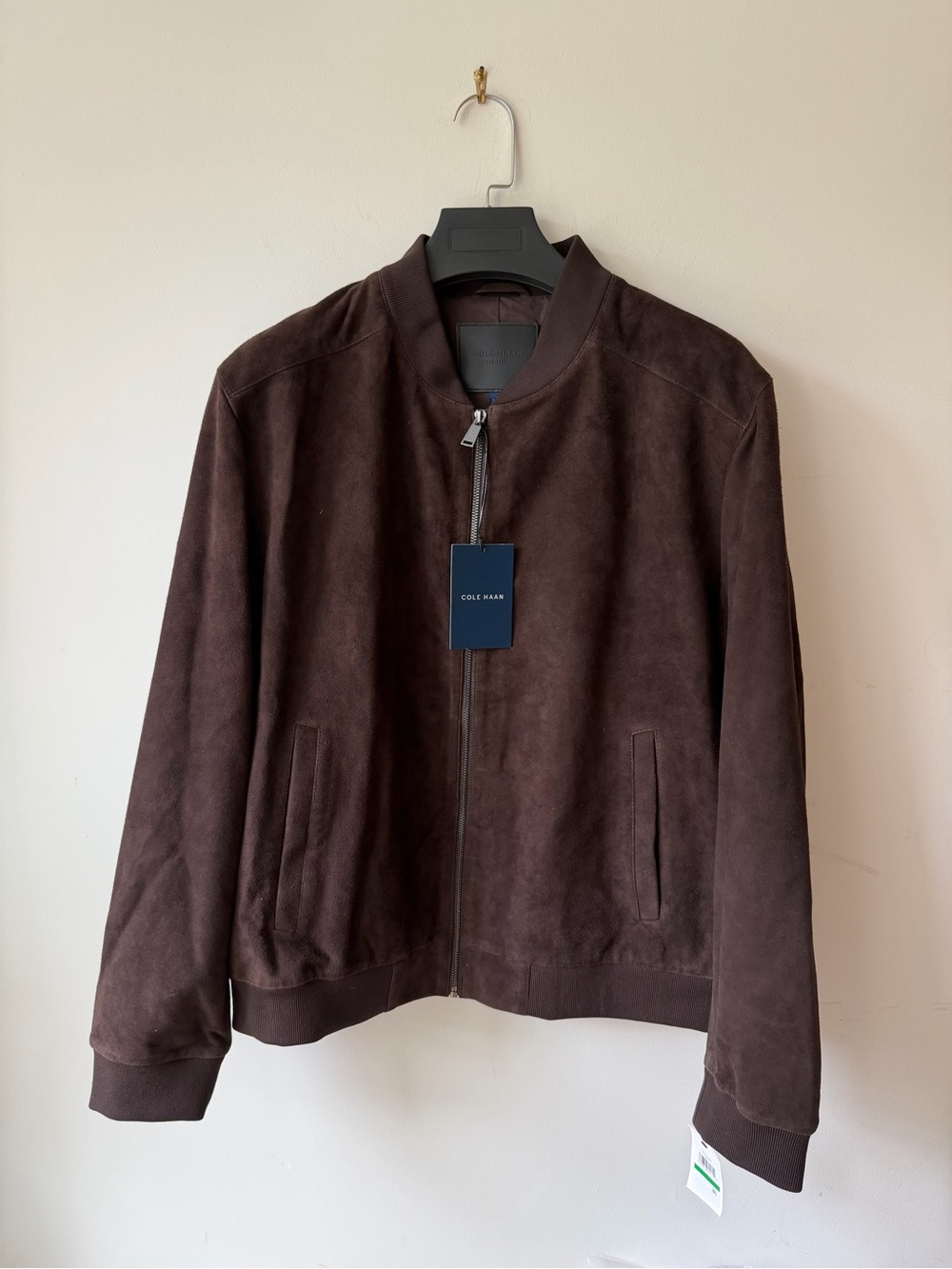 NWT Cole Haan Dark Brown Suede Bomber Jacket $595